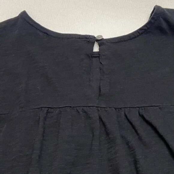 LOFT Short Sleeve Blouse Women's Medium Black Short Sleeve Crochet Lace Top GUC - Picture 3 of 9